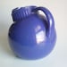 Vintage cobalt blue art deco glass pitcher tilt ball jug Fire King