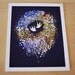 Watercolor Illustration Print of Two Love Birds titled "Love Wreath"