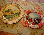 Charming Lot of Two European Tin Litho Plates