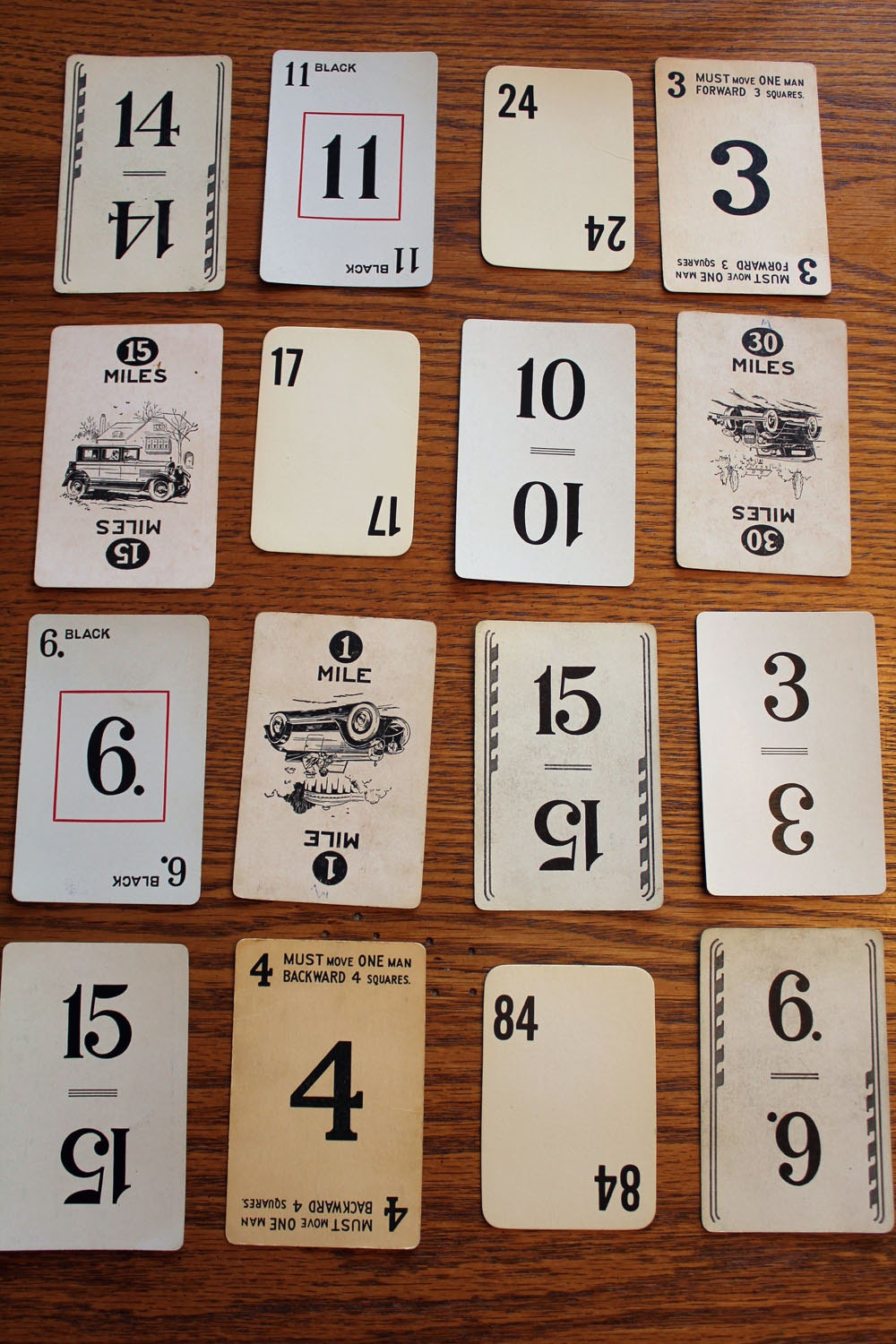 Great Lot of 16 Vintage Black White Number Game Cards