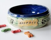 Dog Food or Cat Food Bowl // Custom Name Custom Color // Made to order