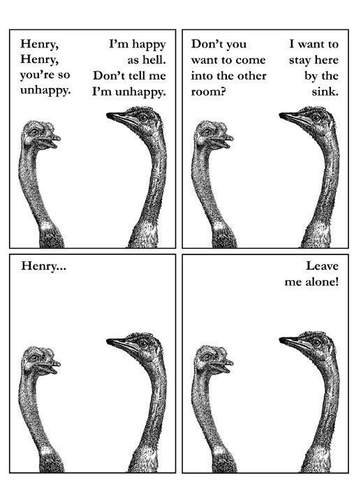 Happy as Hell - Ostrich Blank Card