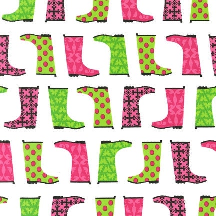 Laurie Wisbrun, Jack and Jenny, Rainboots Petal Fabric - Reserved for sm2076
