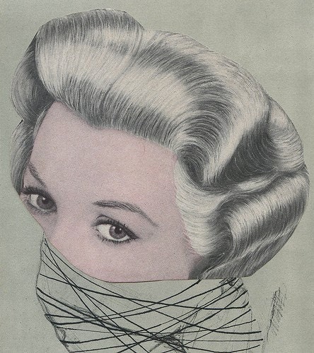 Tightly Wound.  Limited edition print of an original mixed media collage by Vivienne Strauss.