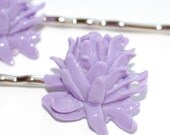 Sale, Purple Flower Bobby Hair Pins Lavender Lotus Lily
