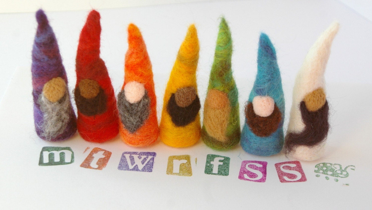 Day of the Week Gnomes (A Rainbow of Needlefelted Toys)