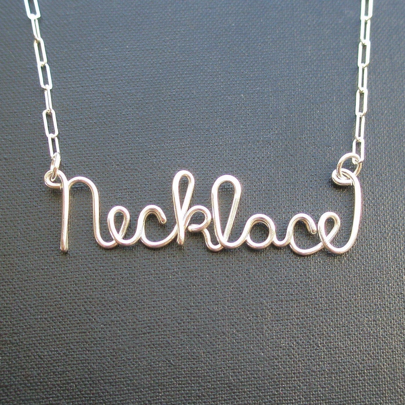 Necklace necklace (sterling silver wire word)