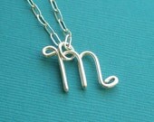 Letter M Necklace - all sterling silver