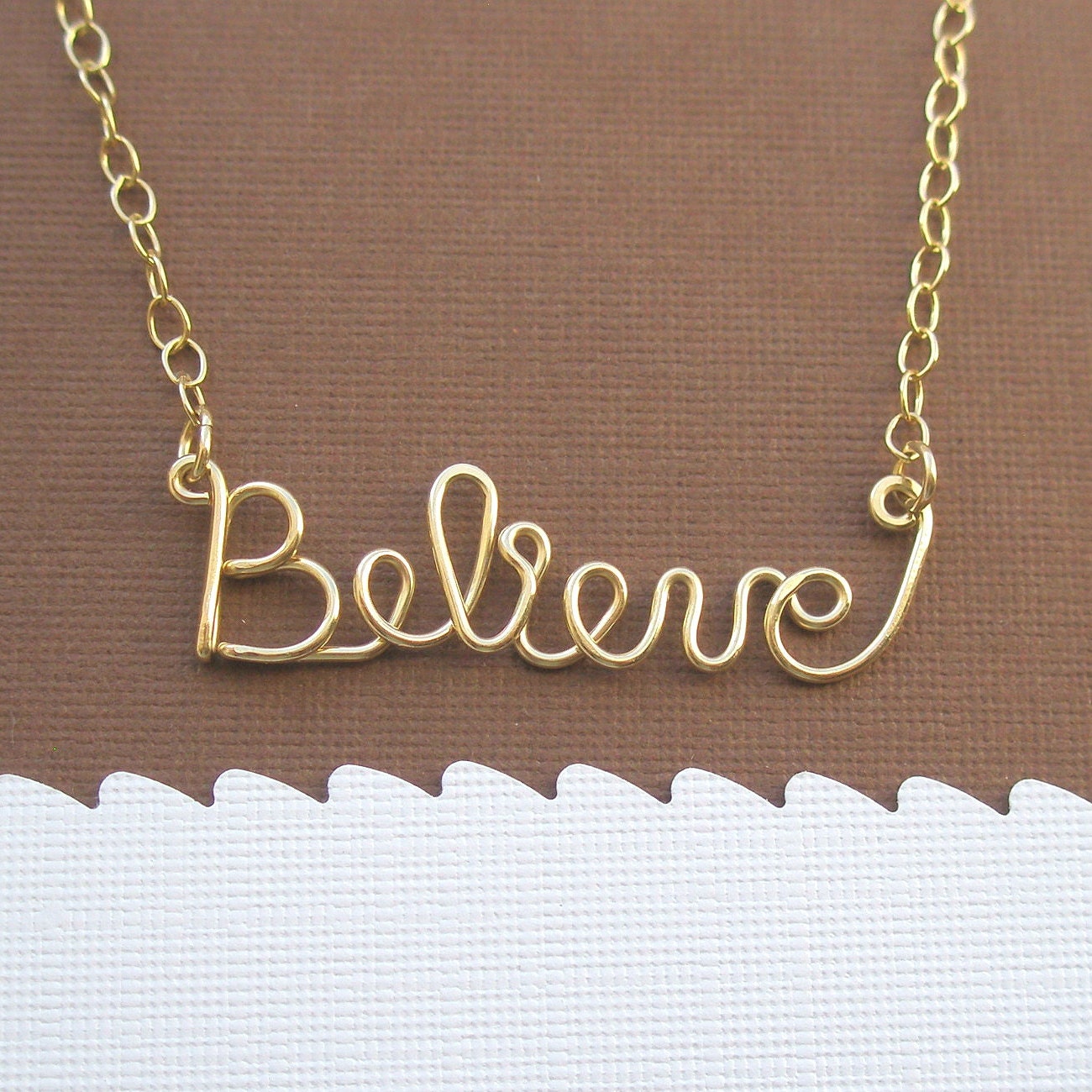 Believe necklace (14K gold filled wire)