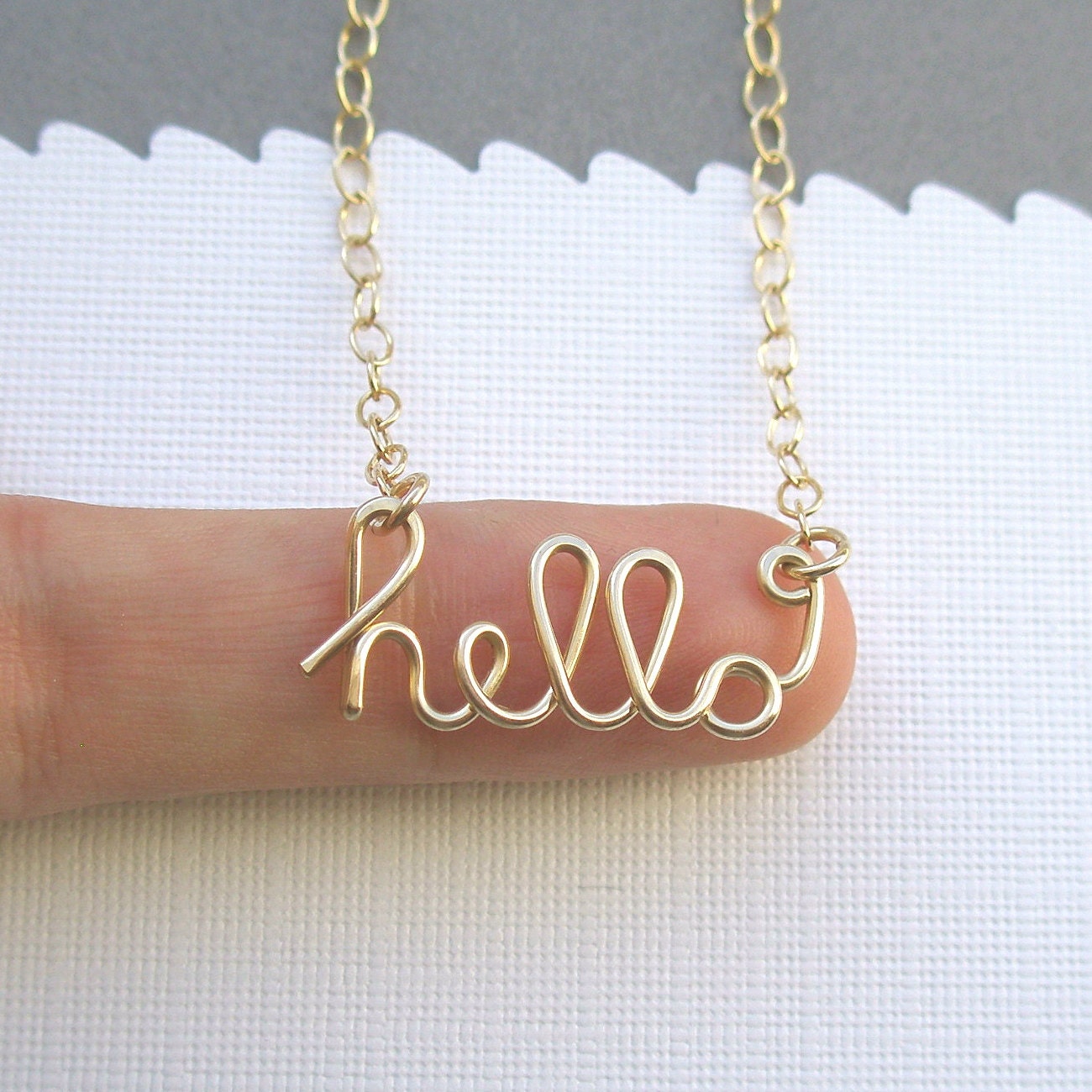 hello necklace (14K gold filled wire)