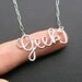 Geek necklace (sterling silver wire word necklace)