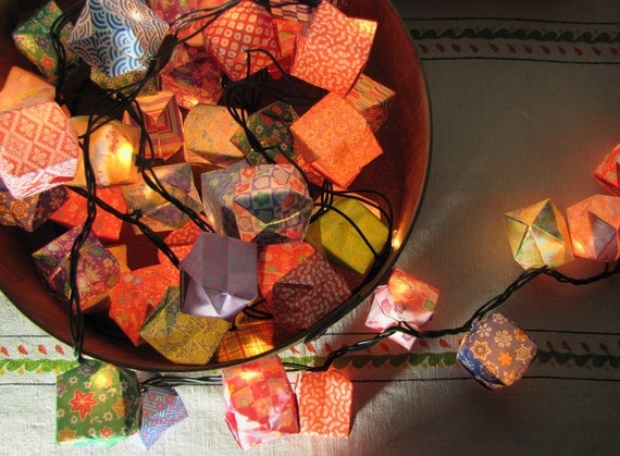 Origami Lanterns - 100 Handmade Paper Lanterns- Assorted Patterns