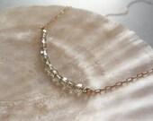Cherish - grey and gold beads necklace - simple delicate jewelry - edor  gift for her