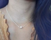 Petit pearl - simple ivory pearl necklace on sterling silver or gold chain -  bridal or everyday jewelry mothers day gift