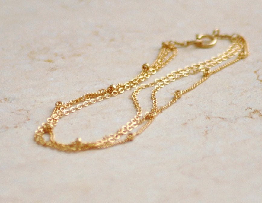 Nebula gold bracelet - multi chain dotted gold bracelet - simple everyday jewelry  gift for her