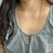 Kindred - long sleek antique brass dash bars necklace - modern minimal jewelry  gift for her