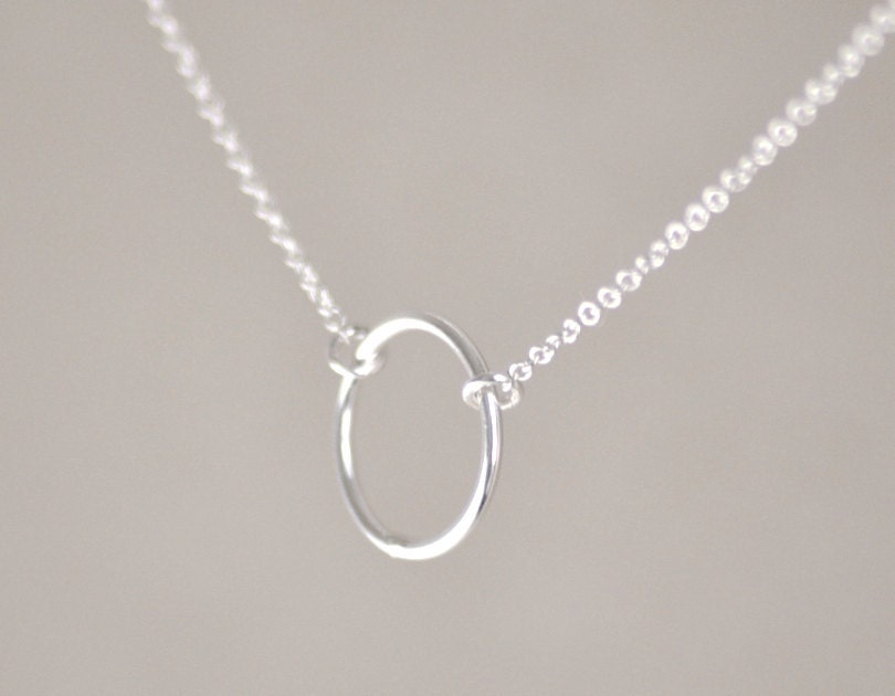 Halo - sterling silver or gold filled open circle ring necklace - simple everyday jewelry christmas gift for her