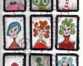 IRON ON ART patch xx original painting xx hip chix 10 thru 18
