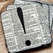 Coasters - Typography Coaster Set, Decoupaged Wood Wooden Drink Coaster Set