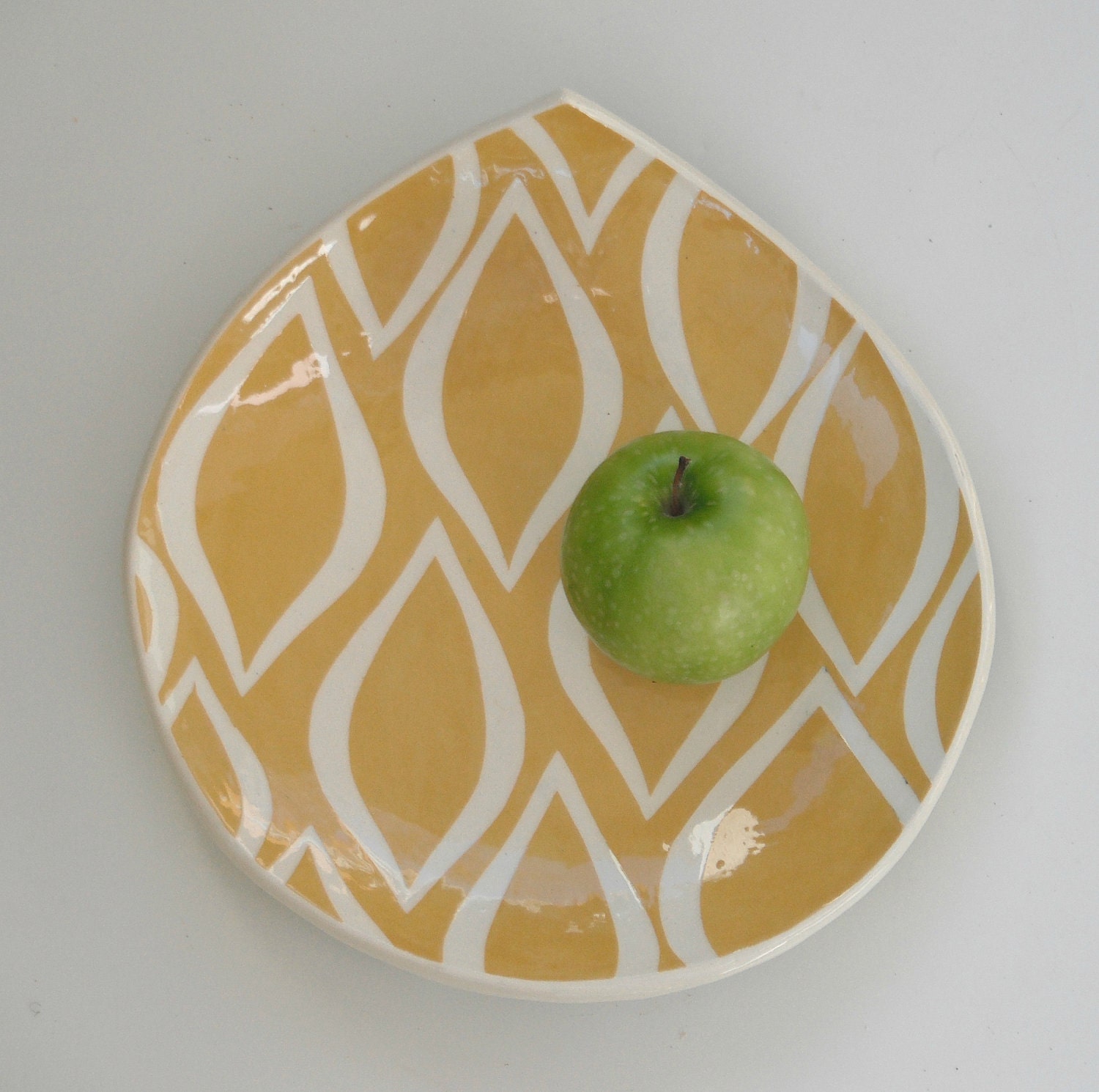 Appetizer plate Tumeric  yellow mod ornate pattern  Plate