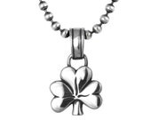 Shamrock sterling silver pendant necklace for men - Irish, good luck, gift for him St. Patrick's day