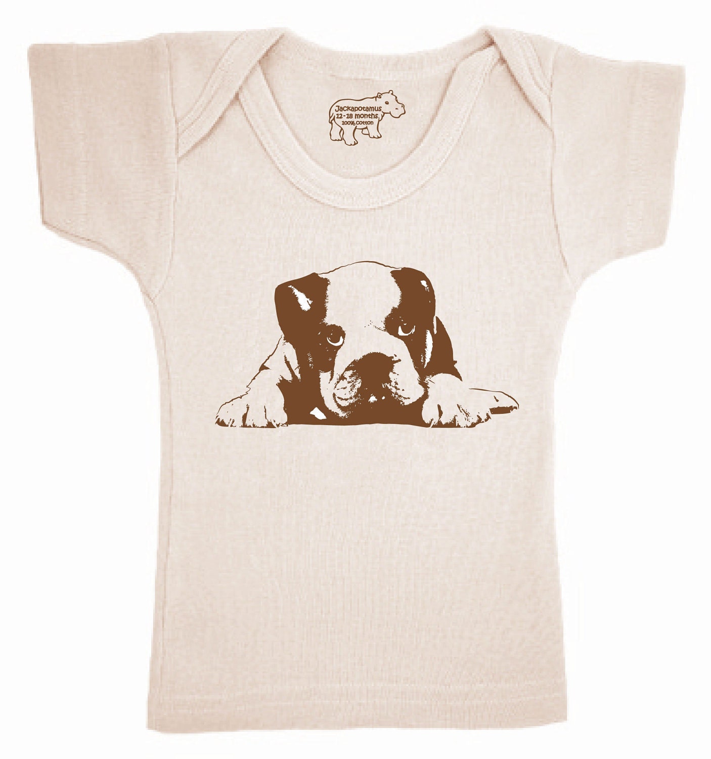 Unbleached Organic Bulldog Puppy T-shirt