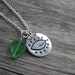 PMC Fine Silver Stamped Disc Pendant Turn Over A New Leaf Fresh Start Necklace on Sterling Chain