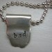 PMC Fine Silver Alter Ego Reversible Hand Stamped Phrase Necklace Good Bad