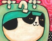 Cat in Bathroom Sink 6x6 print