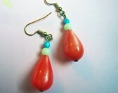 Moonglow Peach Teardrop Earrings
