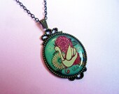 Retro Sparkling White Crane Pendant