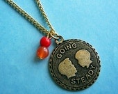 Retro Boy Girl 50s Pendant Necklace