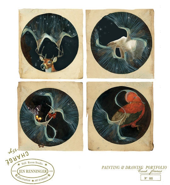 Set of  4 gathering images