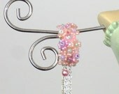 Pink Peach Lucite Flower Earrings.....710-22