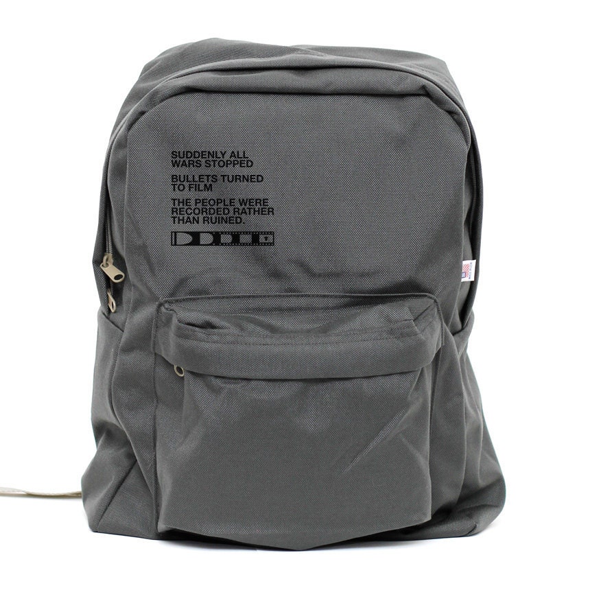 Backpack - Film v. Bullet  - Classic School Style Backpack Gray
