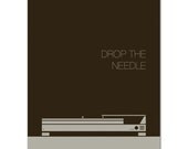 Print: Drop the Needle - Mid Century Turntable Illustration