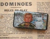 Altered Domino Pendant Keychain - Road Trip - Fun and Funky Recycled Goodness