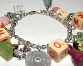 Funky Chunky Charm Bracelet - Oh for the Love of MOM - Upcycled Recycled Fun and Funky Goodness - Art by Heather - Ready To Ship