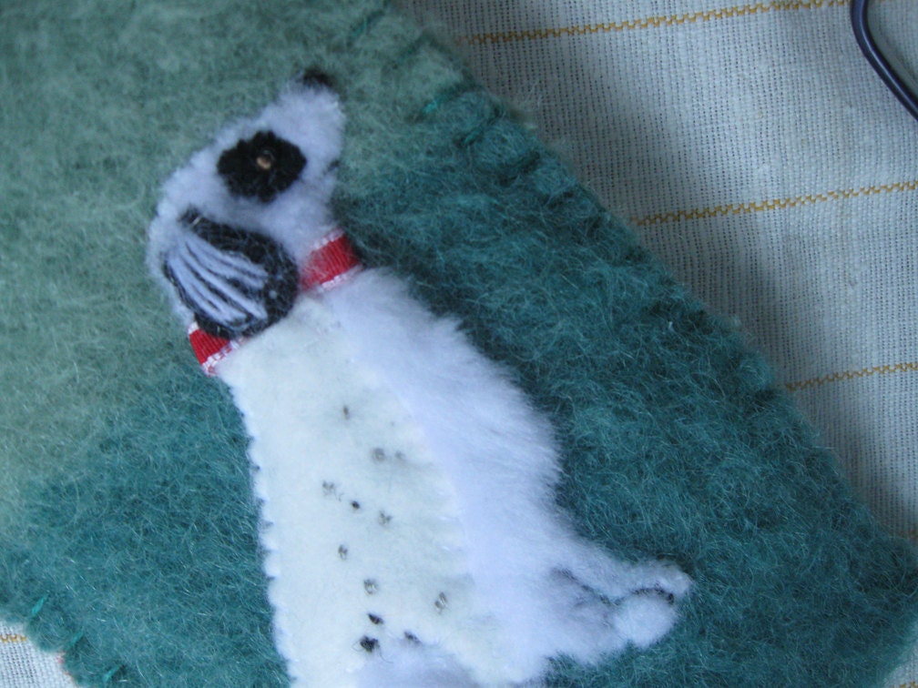 English Setter Dog Eyeglass / Sunglasses Case, Vintage Wool