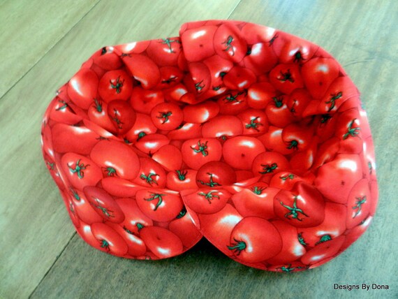 Basket Liner, Big Red Ripe Juicy Tomatoes In An All Over Pattern