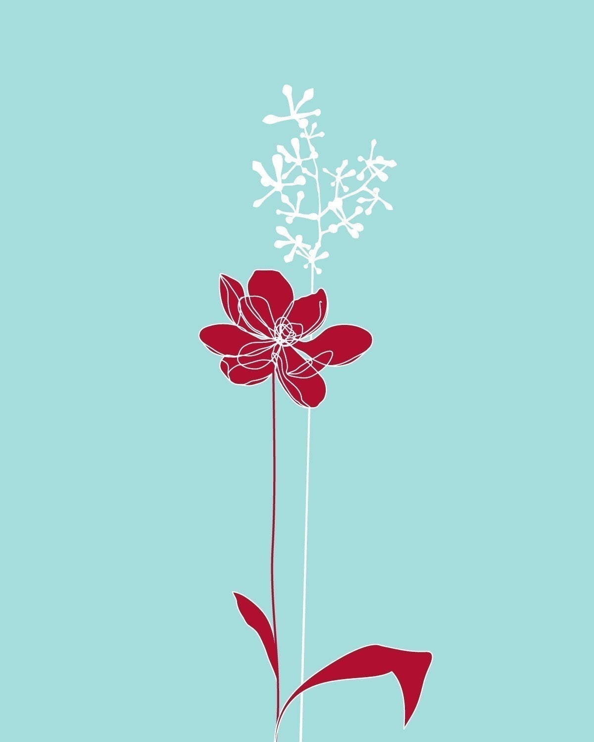 Red Flower - 8x10 Print