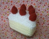Chunky slice of Strawberry Sponge Cake crochet pattern pdf