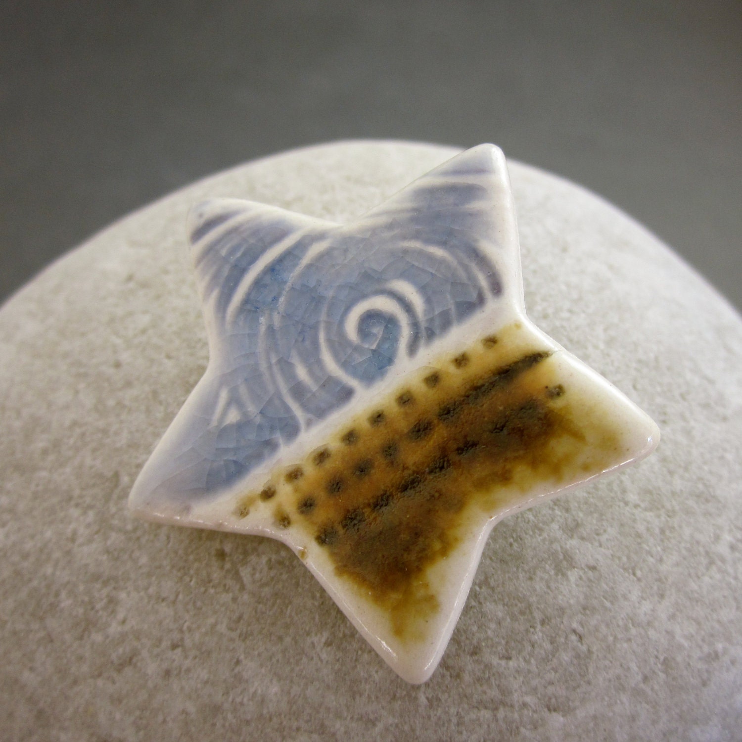 Handmade Porcelain Star Brooch