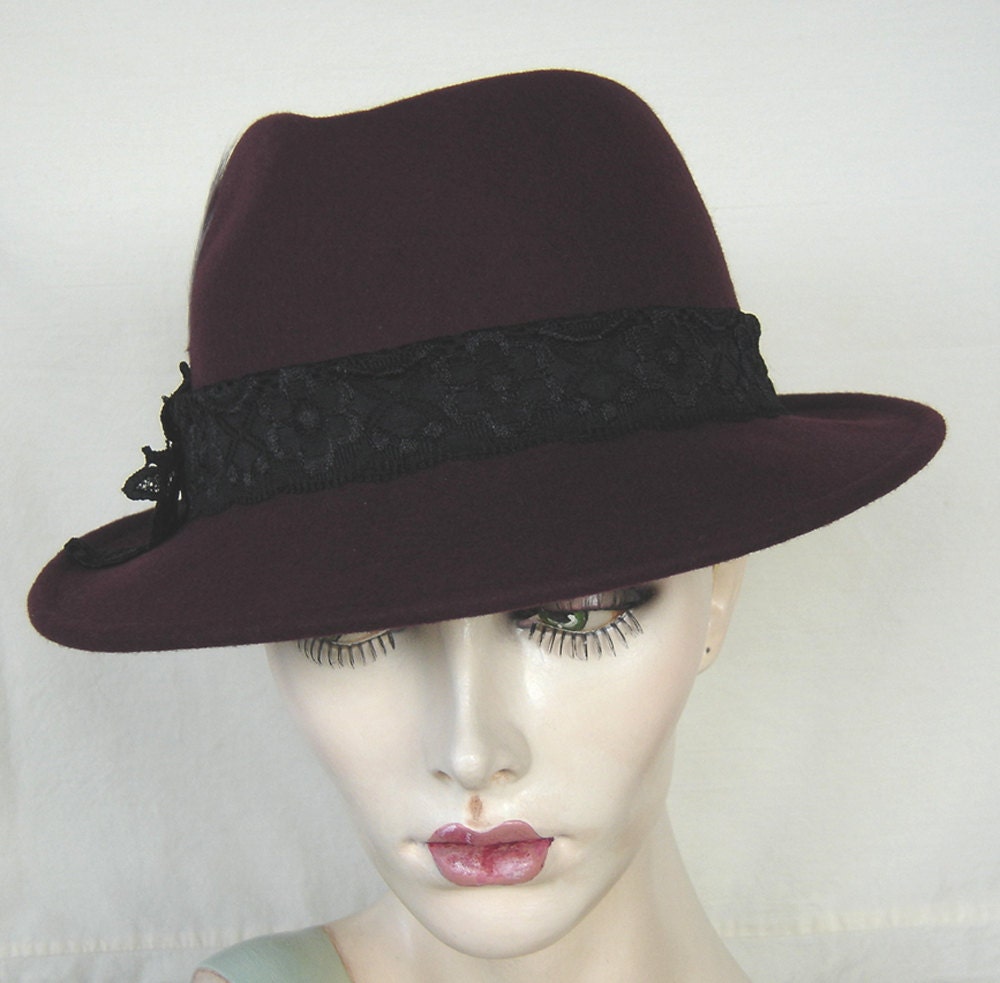 Burgundy Felt Fedora
