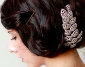 Bridal crystal headpiece, haircomb - Crystal leaf hair comb - Ready to Ship