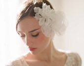 Bridal silk hair flowers - Double sheer silk organza flower comb - Style 206 - Ready to Ship