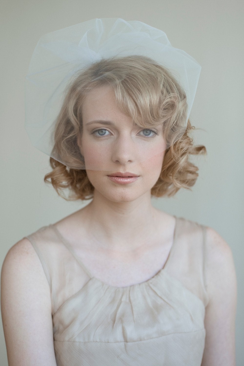 Bridal tulle birdcage veil - Tulle sheer birdcage veil - Style 028 - Ready to Ship - Best Seller