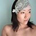 Vintage inspired bridal mini hat, veil, cap, beaded - Candlelight - Made to Order