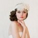 Wedding headband, bridal hair piece, feather, pearl - Flapper inspired bridal headband - Style 148 - Made to Order