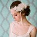 Bridal silk flower halo, headband - Whimsical bridal halo with silk flowers - Style 115 - Made to Order